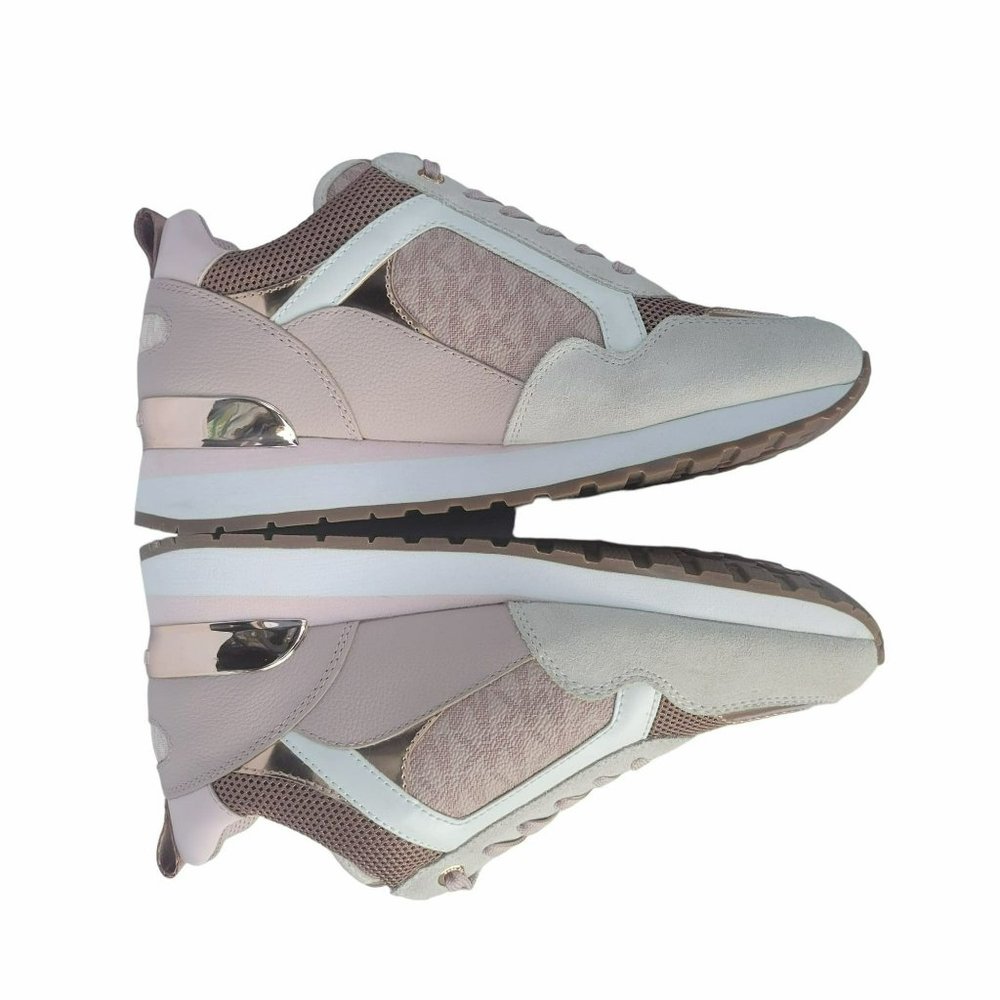 ✨NEW 6.5 Womens shoes Michael Kors Wilma Trainer Sneakers Pink Suede 49TOWIFS1S✨ - Picture 2 of 11